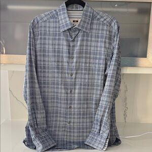 Joseph Abboud Gray Plaid Button Down Shirt